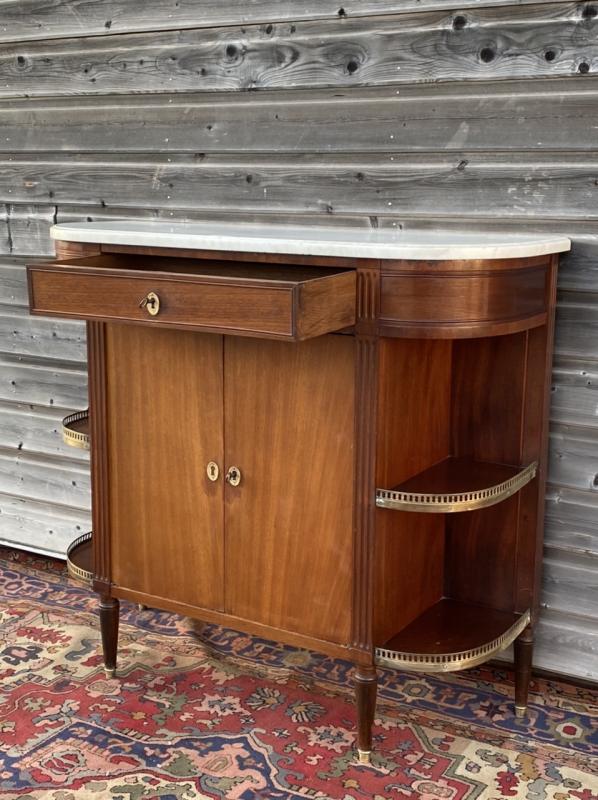 Mahogany console and mahogany veneer