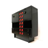 Vintage black Brutalist bar cabinet / sideboard