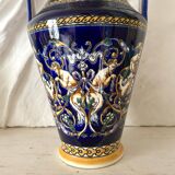 Renaissance decorated earthenware amphora vase from Gien