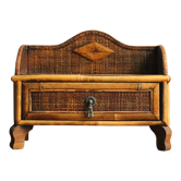 Office or bedroom storage furniture in rattan and wicker