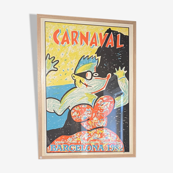 Old lithograph poster Javier Mariscal Carnival