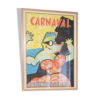 Old lithograph poster Javier Mariscal Carnival