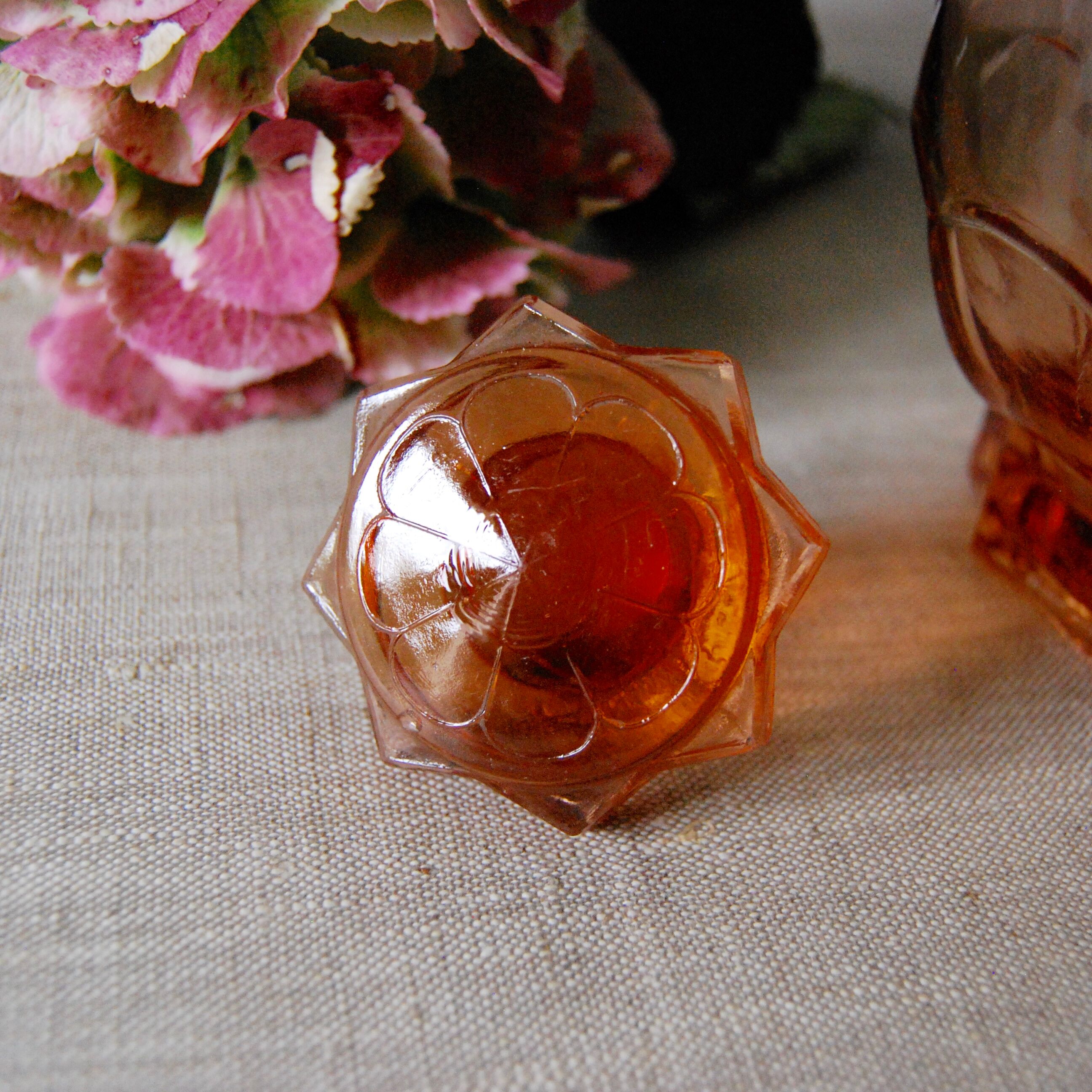 Pink vintage liquor decanter