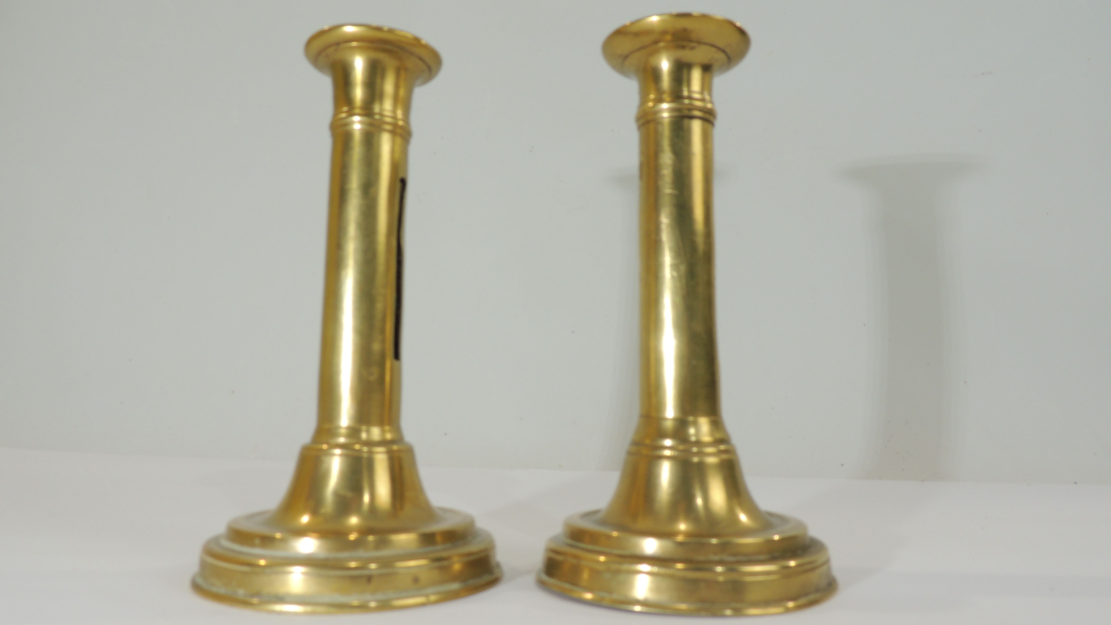 Pair of old candle holders brass vintage candle