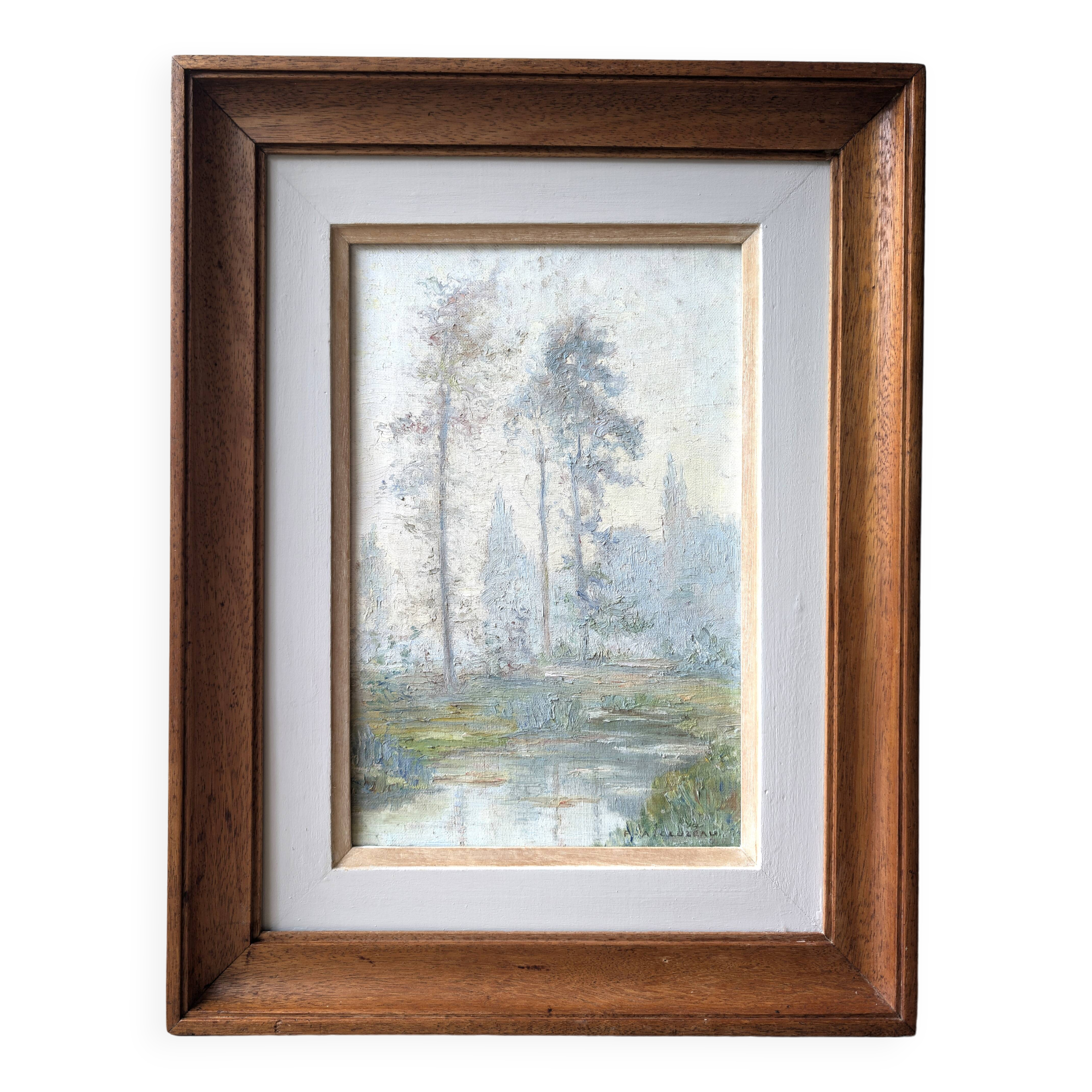 Misty landscape painting