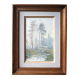Misty landscape painting