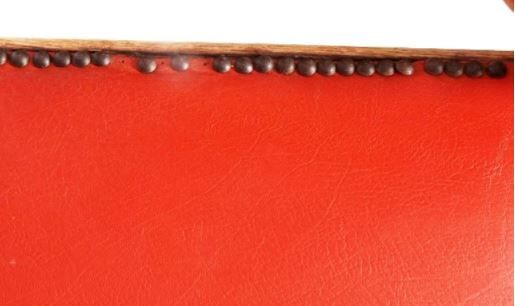 Wood and leather armchairs