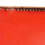 Wood and leather armchairs