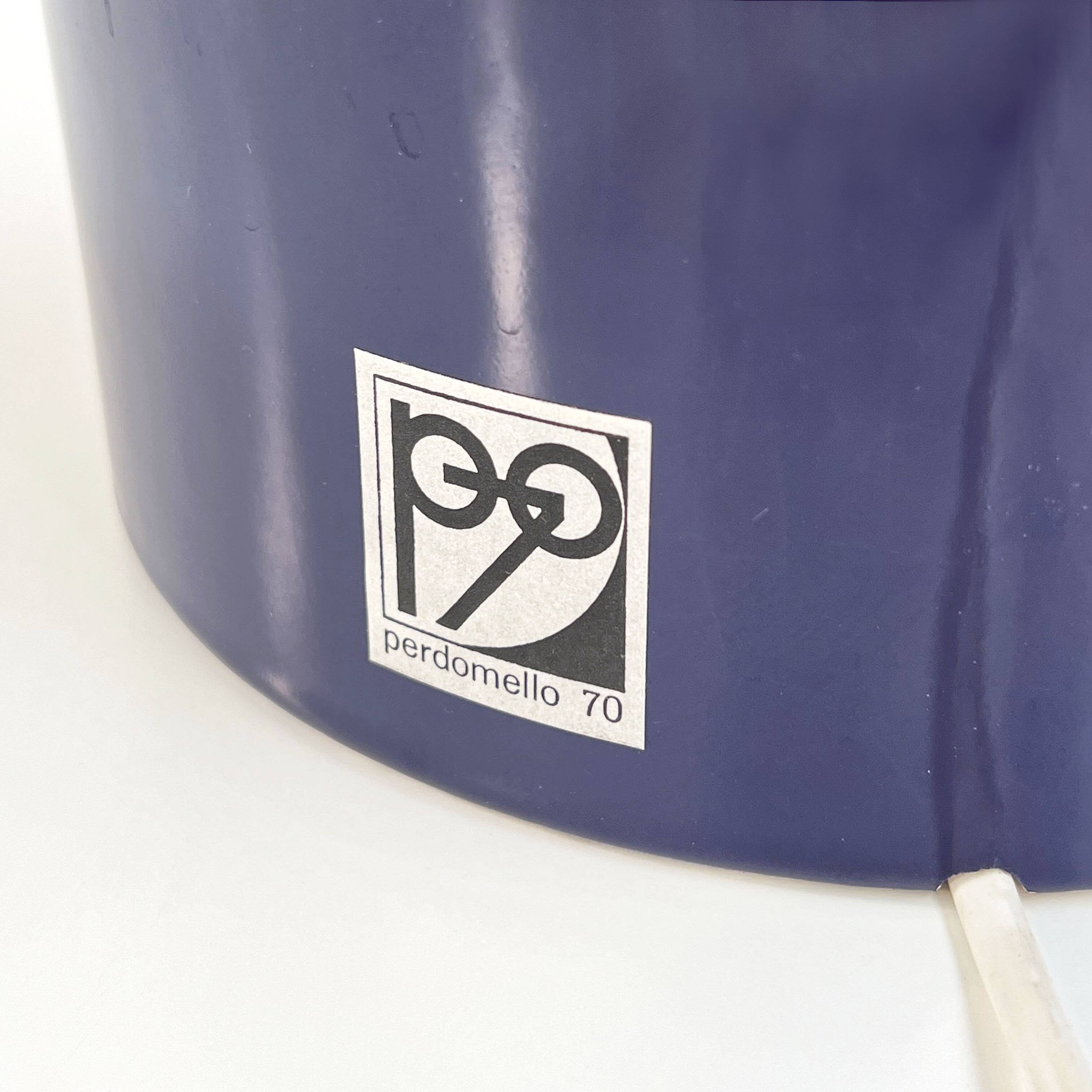 Blue night / mauve ceramic table lamp by Perdomello 70, 1970
