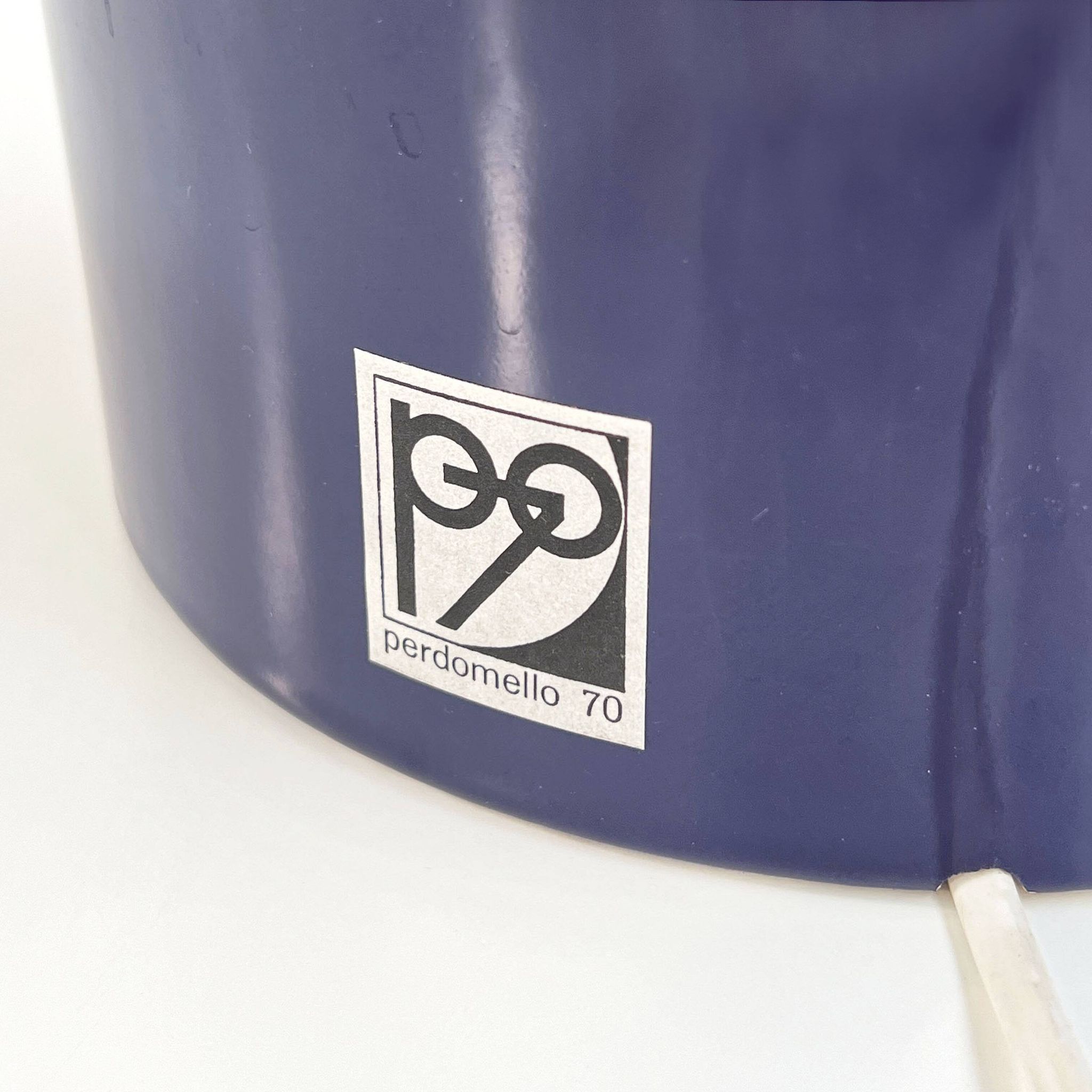 Blue night / mauve ceramic table lamp by Perdomello 70, 1970