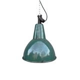 Industrial Green enamel Factory Pendant Lamp OBg-3,  1960s