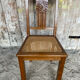 Vintage Art Deco Chair Wood & Cane Seat #E088