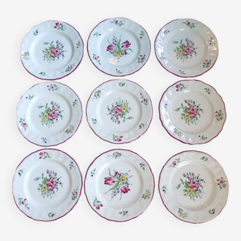 9 Lunéville flat plates Kg Réverbère decor