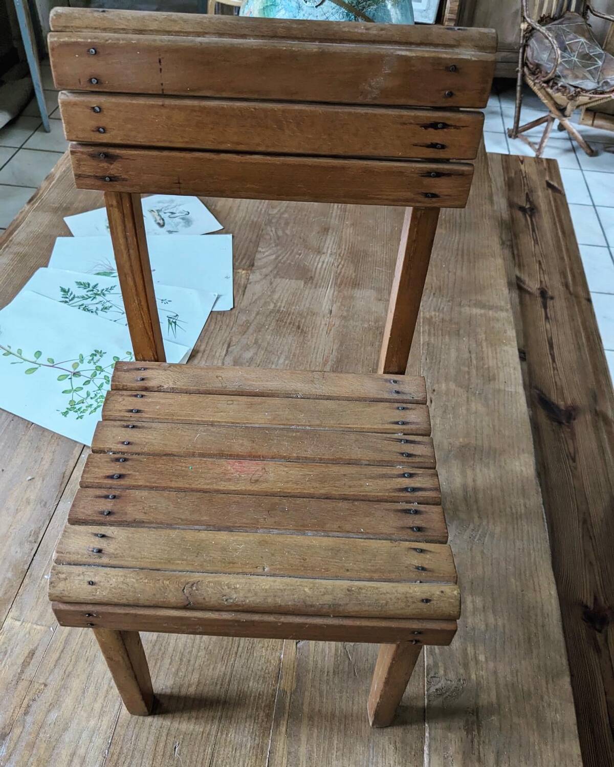 Wooden child's chair