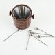 Danish teak and steel ice bucket, 1970s, Scandinavian Modern barware