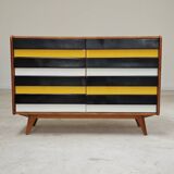 Buffet commode U453 jaune 8 tiroirs bois par Jiri Jiroutek pour Interier Praha 1960