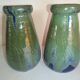 Vase vert et bleu en grès de Puisaye de Léon Pointu