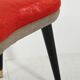 Scandinavian stool with red velvet and brass