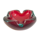 Red and blue ashtray by Flavio Poli for Seguso, in Murano glass 1960