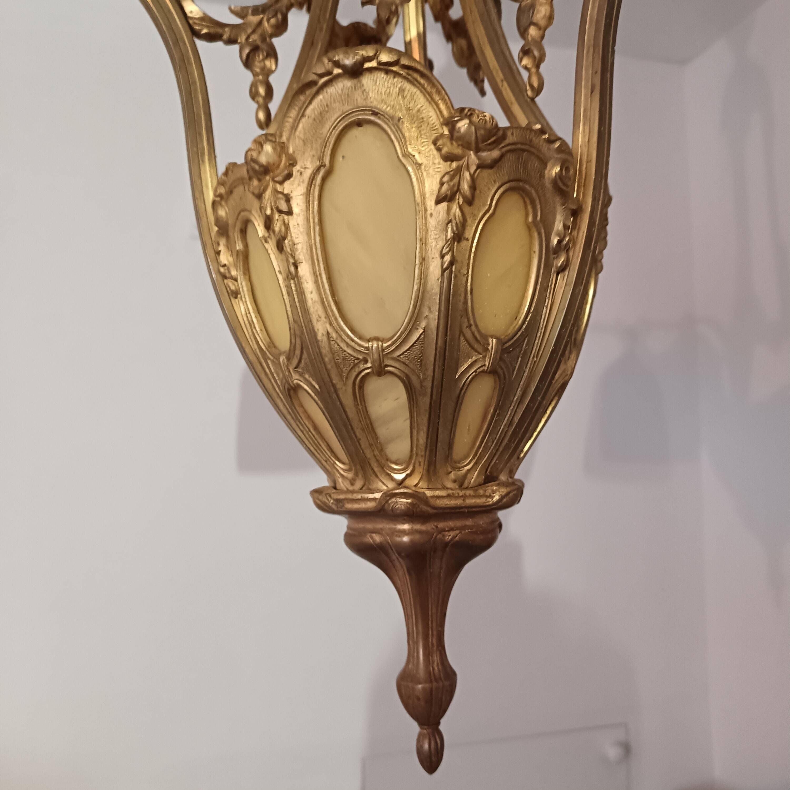 Art Deco glass paste chandelier