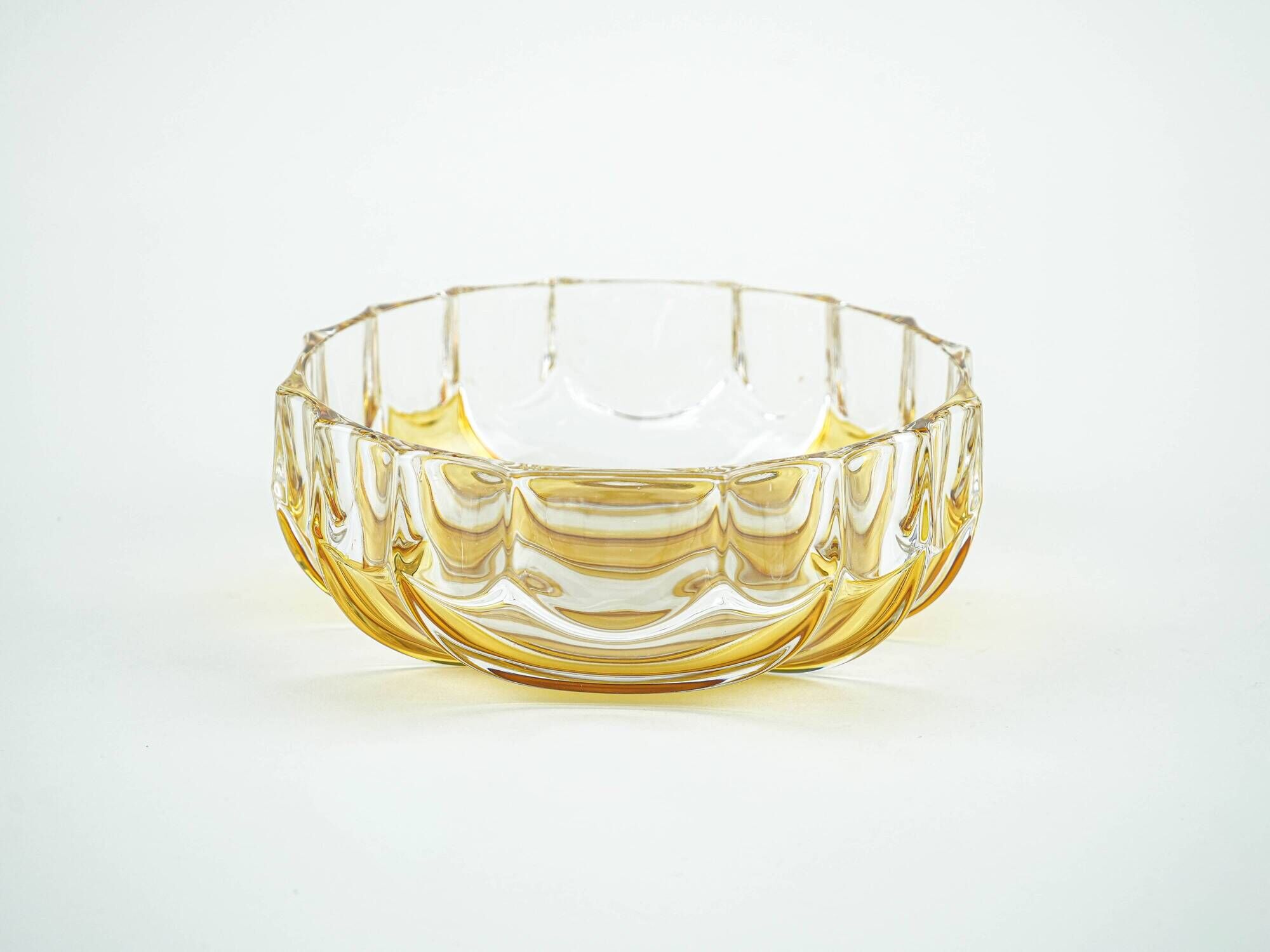 Pressed glass platter by Walther-Glas, geometric pattern, Germany, 1970s