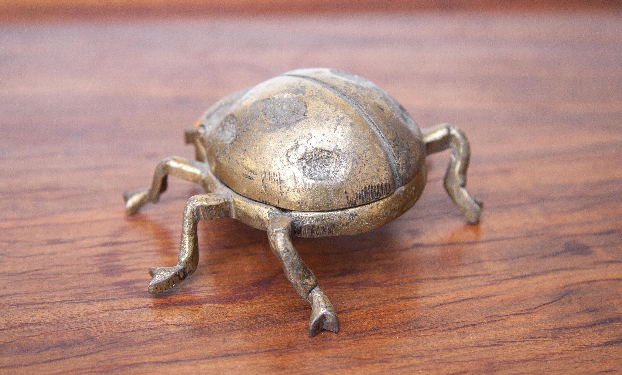 Vintage ashtray brass ladybug