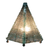 Lampe pyramide en verre et métal, 1970s