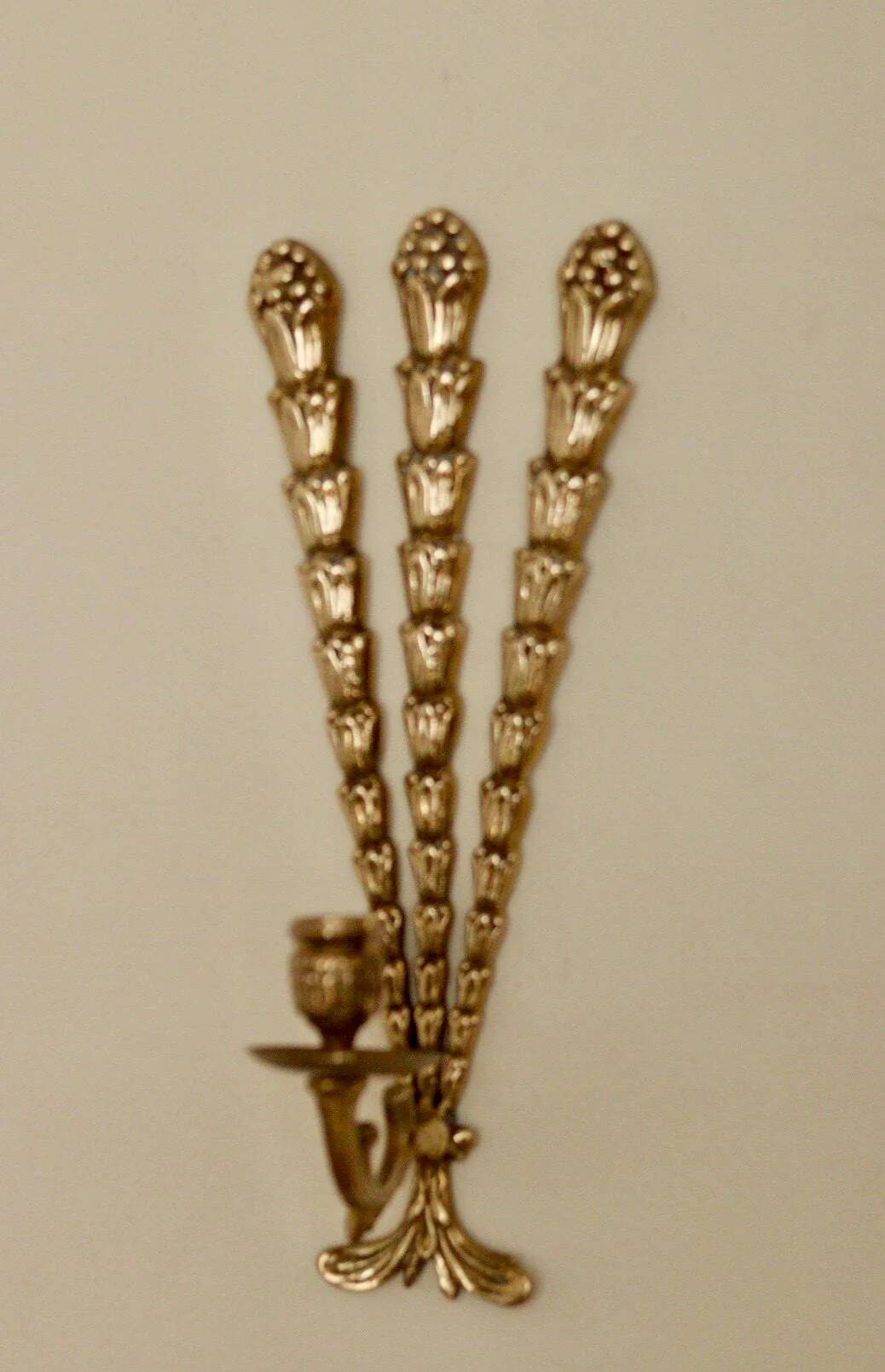 Single mid-century brass Swedish brass sconce