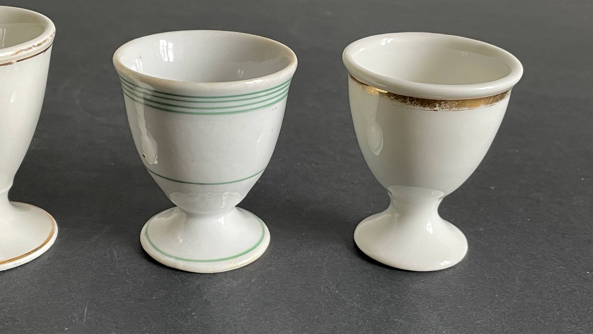 4 antique ceramic egg cups