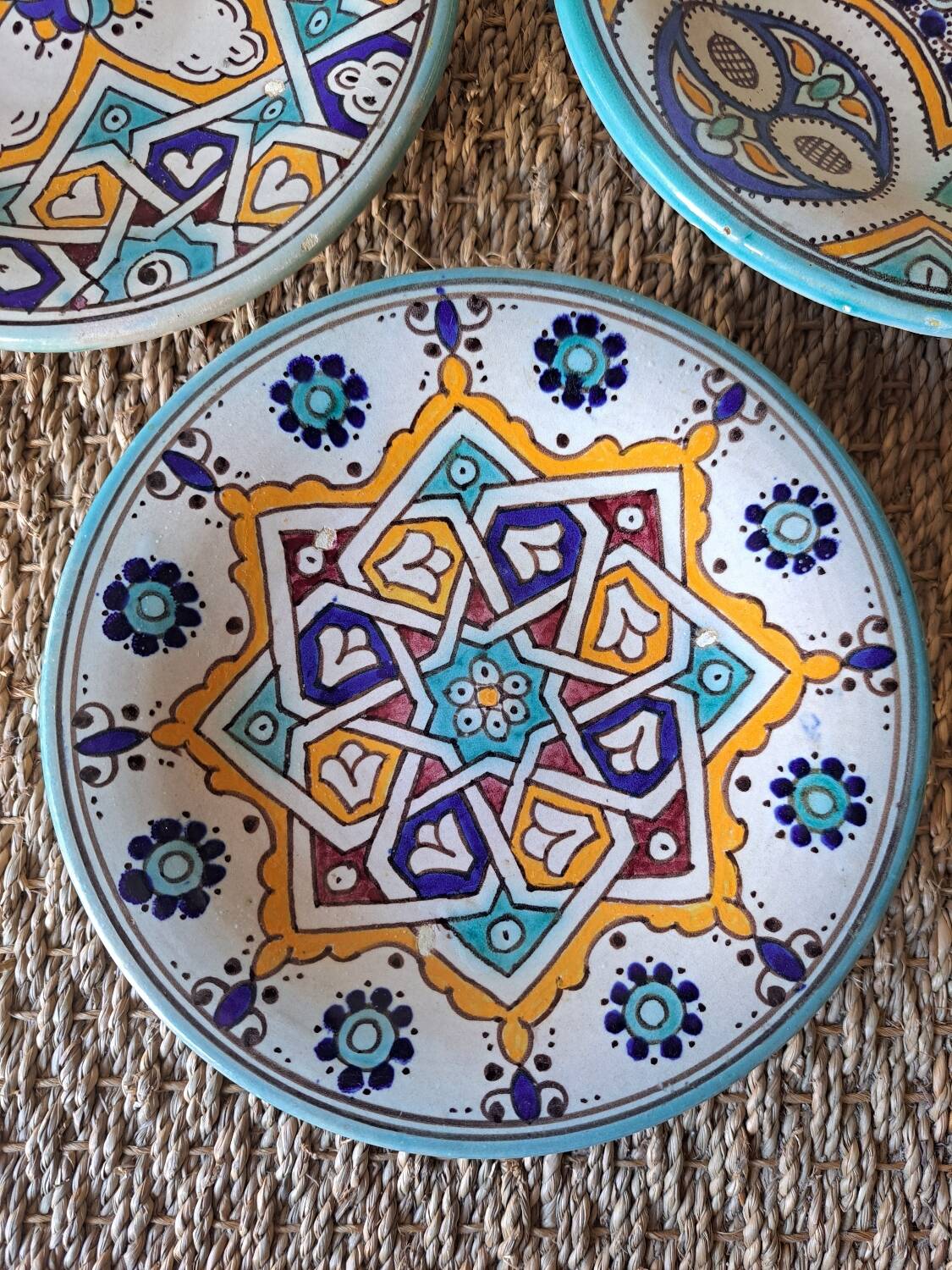 3 vintage oriental plates