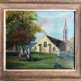 Pont-Aven, Chapel of Trémalo, around 1930. Oil on canvas monogrammed.