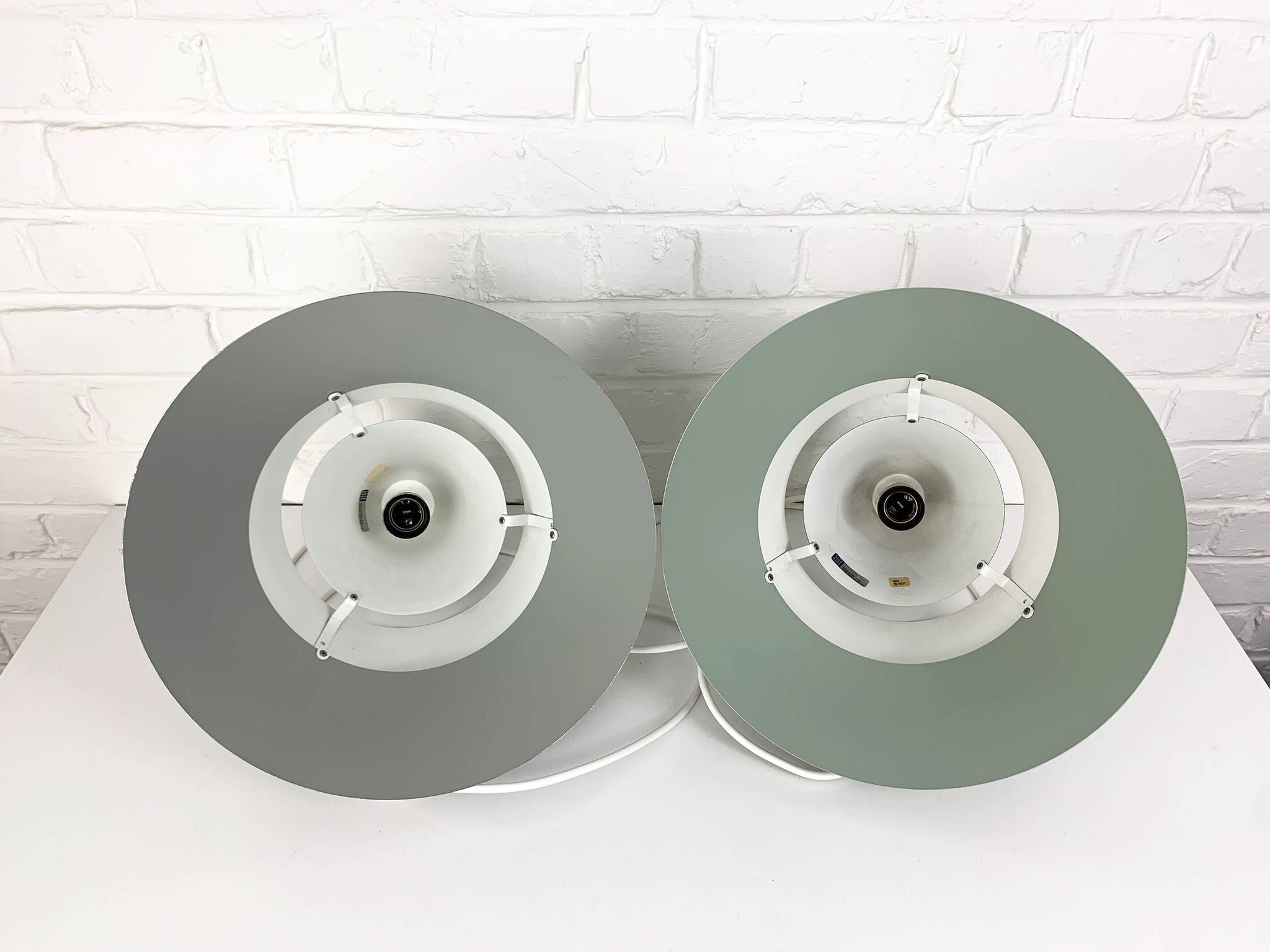 Pair of Zone Pendant Lights in gray, Jo Hammerborg for Fog & Mørup, 1960s