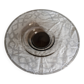 Large bowl/plate/centrepiece smoked glass art-deco