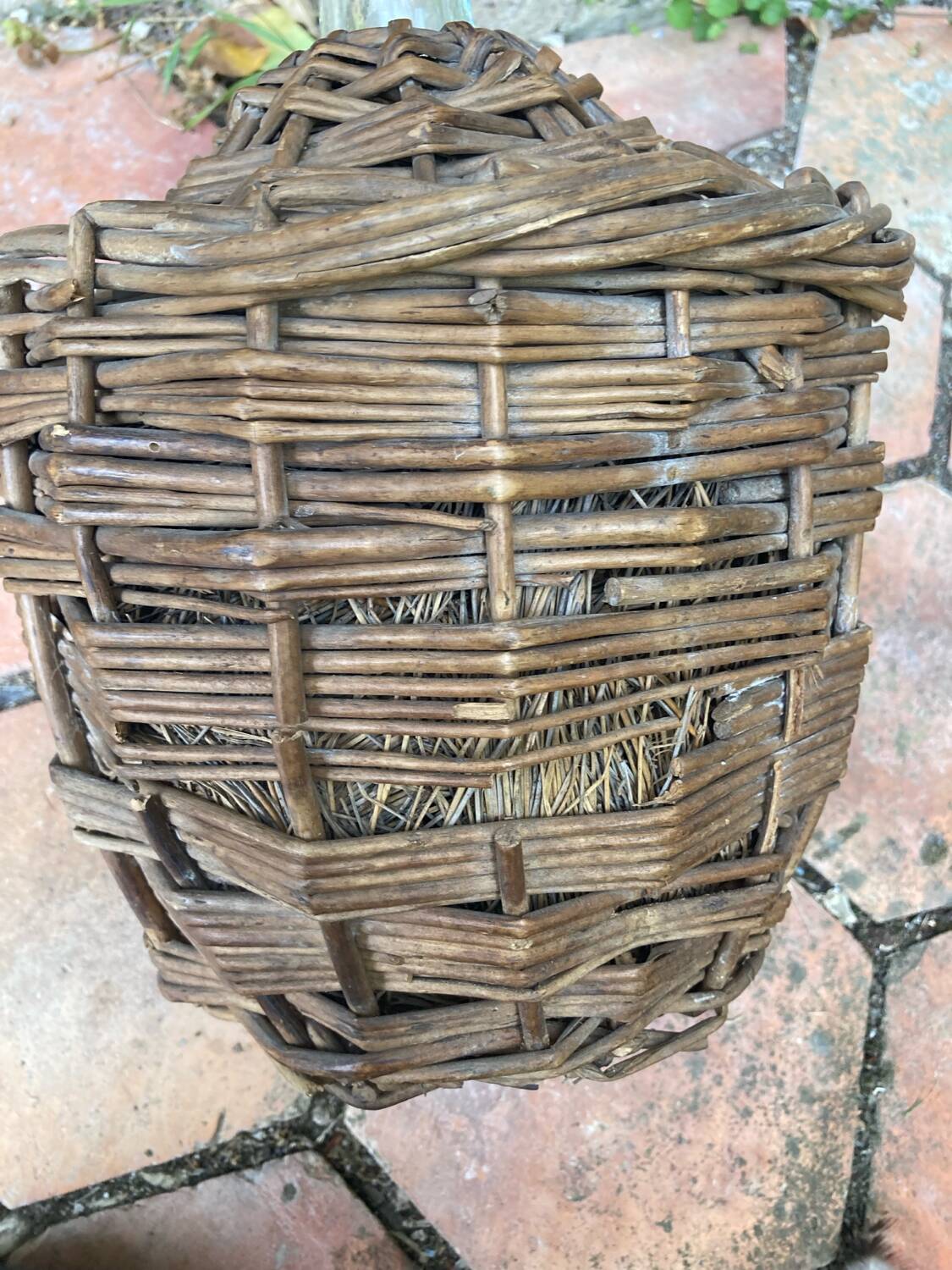 Vintage wicker demijohn