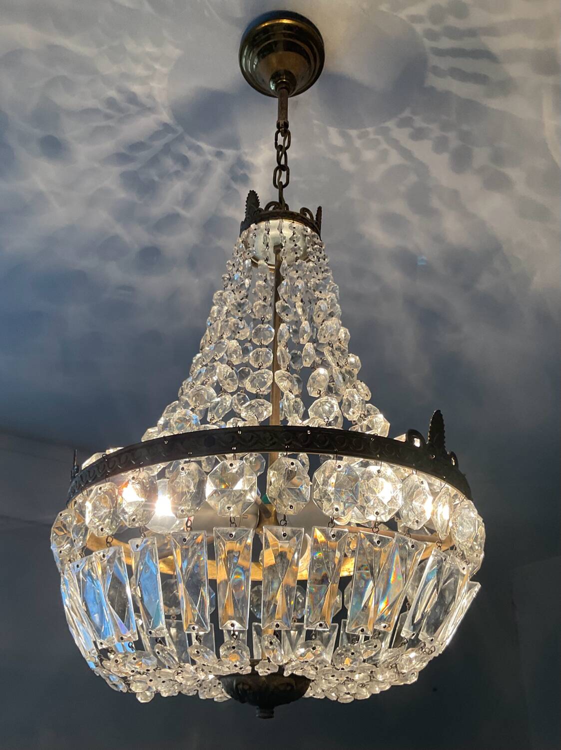 Hot Air Balloon Chandelier with Brass Tassels