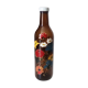 Vintage hand-painted amber glass bottle