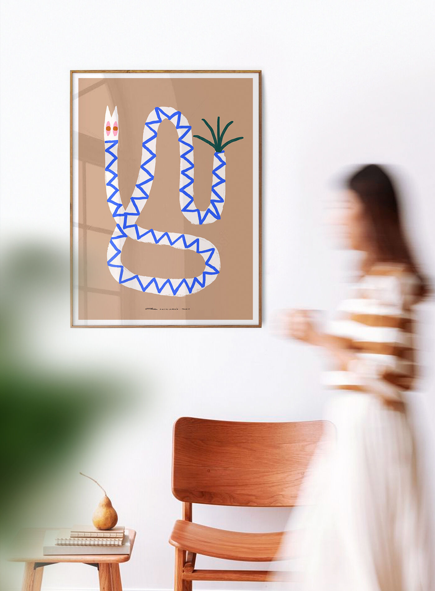 Pop-up Christmas 22 - Blue zigzag snake wall poster 50cm*70cm