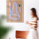 Pop-up Christmas 22 - Blue zigzag snake wall poster 50cm*70cm