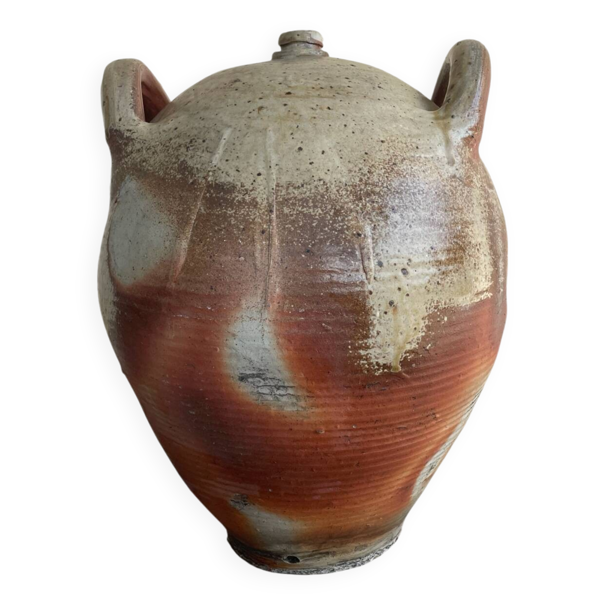 XXL Stoneware Jar Puisaye Antique 19th Century French Crafts