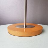 Wooden and metal lamp with plastic lampshade from the 1980s