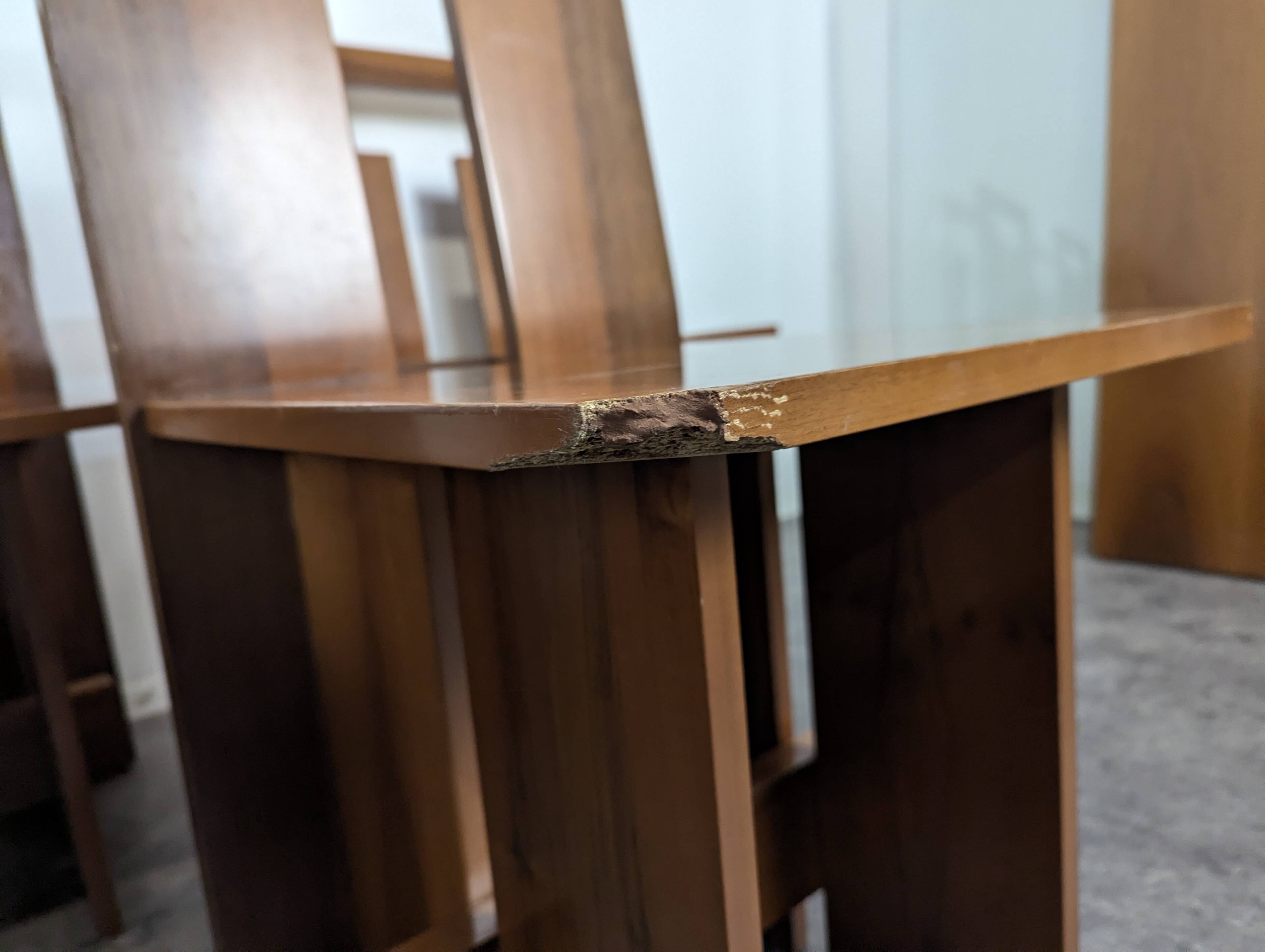 Set of 8 Italian chairs in American walnut Loto Spa
