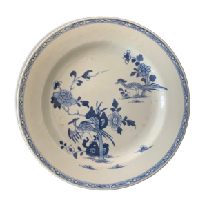 Assiette en porcelaine bleue et