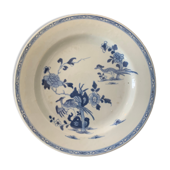 Assiette en porcelaine bleue et blanche de la famille bleue, 19ème siècle