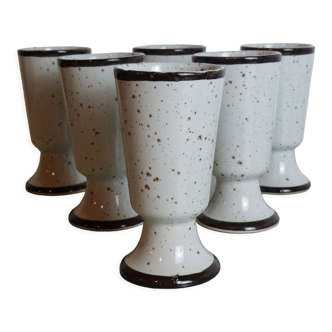 6 mazagrans in speckled sandstone