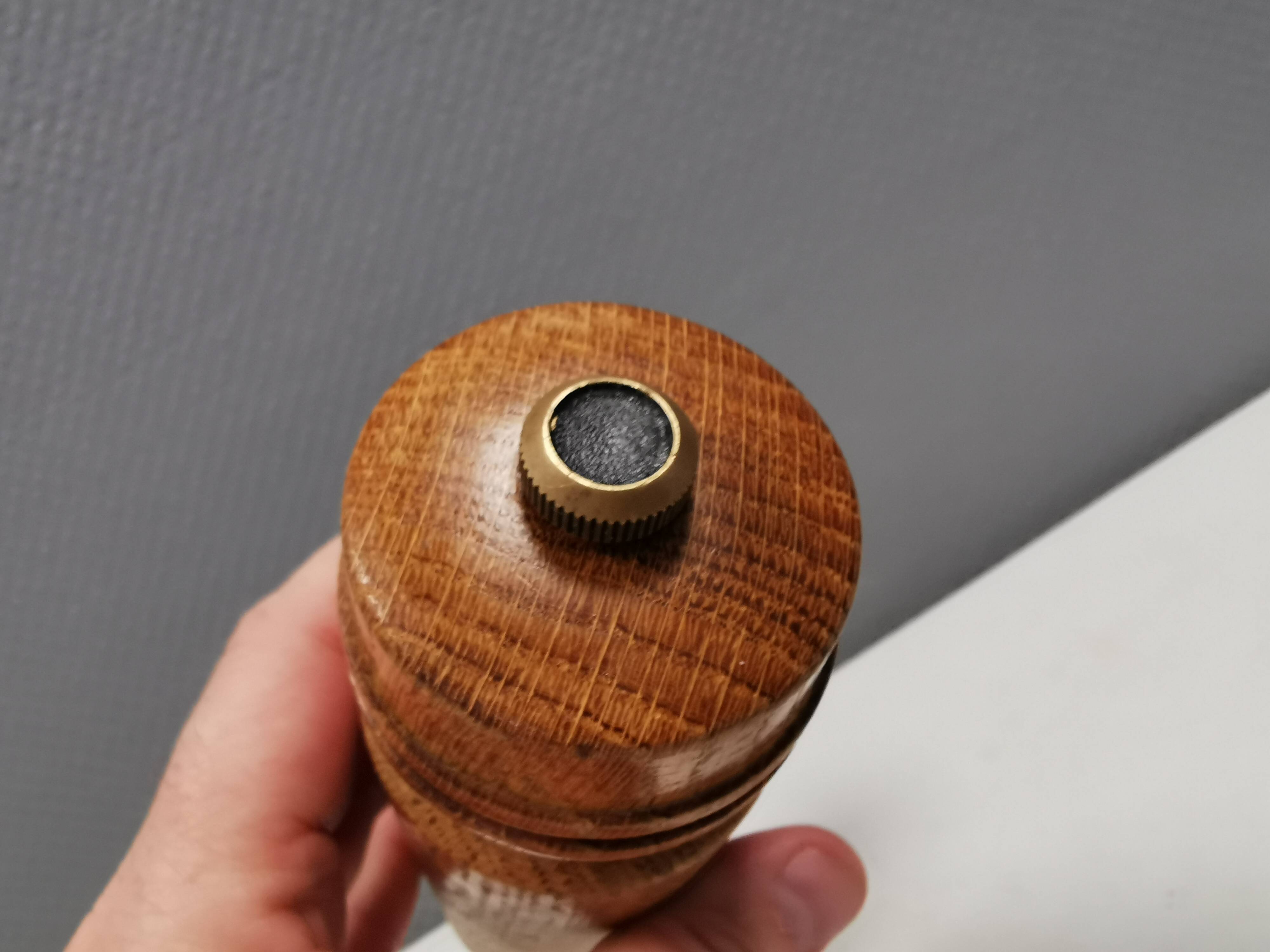 Vintage set of salt and pepper grinders, in oak Denmark 1960s