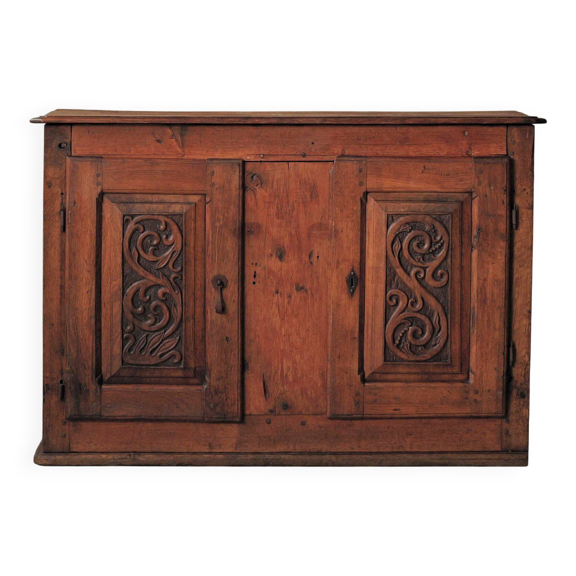 Mountain buffet in larch and solid pine, Folk art, 19th century