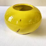 Yellow glazed ceramic sugar bowl