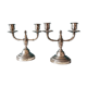 Pair of old silver metal candlesticks