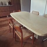 Vintage travertine dining table Roche bobois