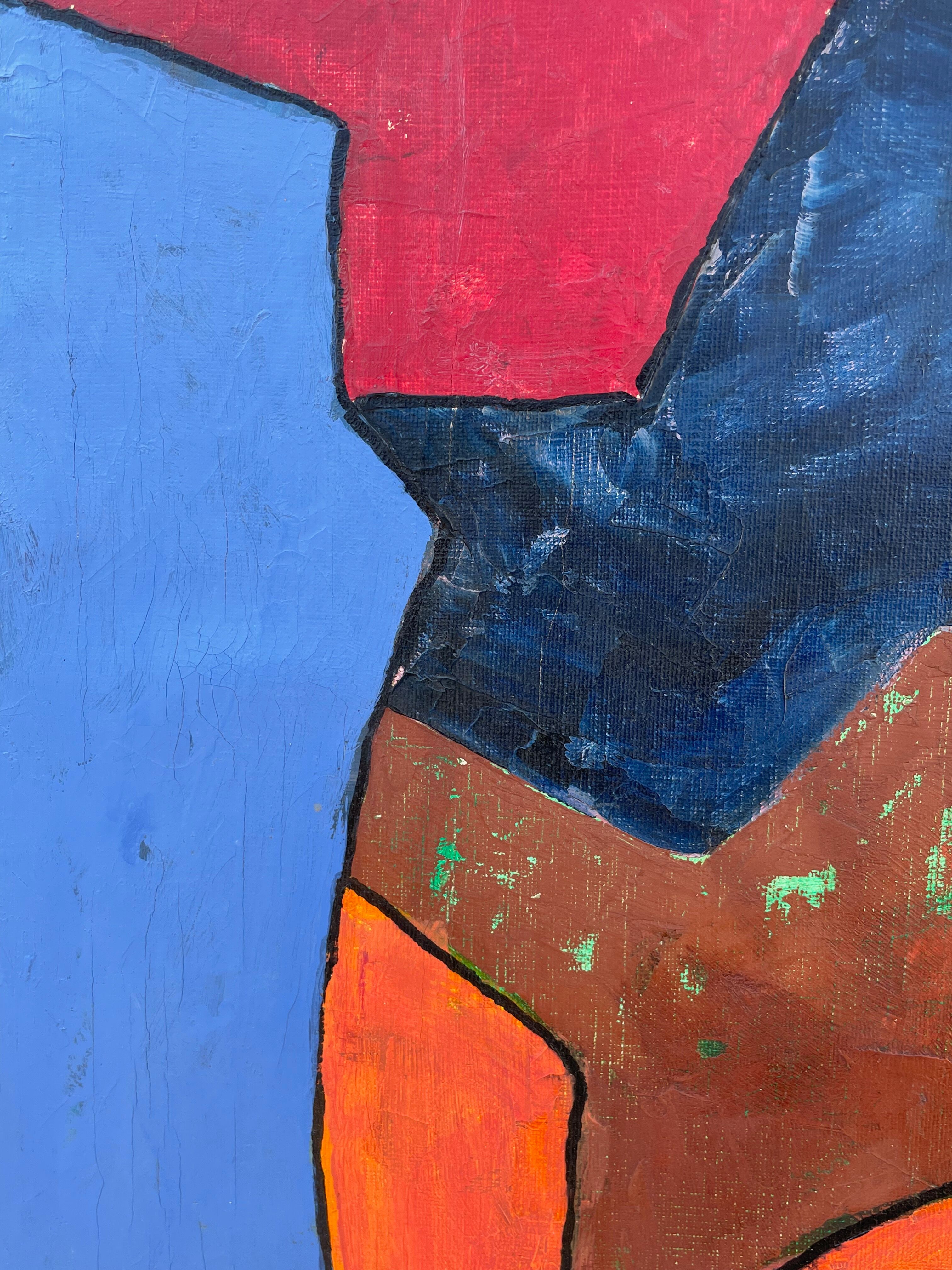 Tableau peinture composition abstraite géométrique, Poliakoff 1969
